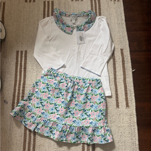 The Proper Peony girls size 7 skirt set